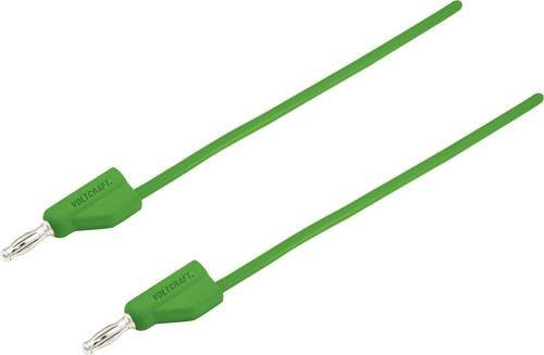 Voltcraft MSB-300 Messleitung mit Lamellenstecker 4mm aus Silikon in Grün, Länge: 0,50 m - Bild 1