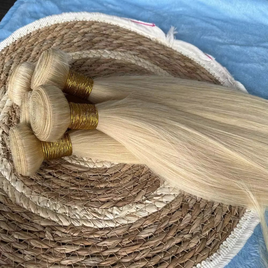 613 Blondes Echthaar, brasilianisches Remy-Echthaar, 38-40 Zoll, Unisex - Bild 3