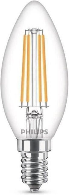 Philips LED-Filament-Glühbirne Candle E14, Kaltweiß, Transparent - Bild 1