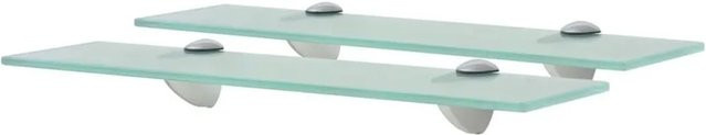 vidaXL Schweberegale aus gehärtetem Sicherheitsglas, 2er-Set, transparent, B: 40 cm, T: 10 cm, Höhe: 0,8 cm - Bild 1