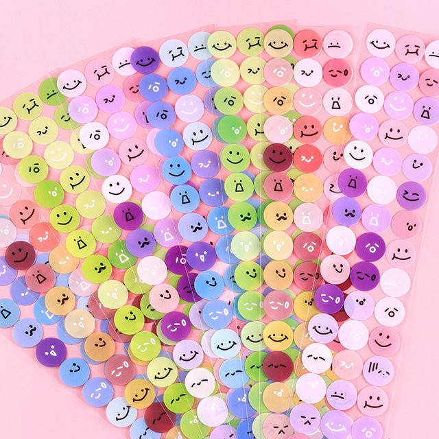 Wasserdichte Kawaii Aufkleber Set in Grün und Multicolour für Tassen, Handys und DIY-Projekte - Bild 1