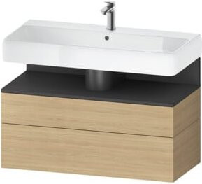 Duravit Waschtischunterschrank Qatego in Grau Matt mit integrierter Beleuchtung und internen Schubladen, Wandmontage, B/T/H: 99 x 47 x 59 cm - Bild 1