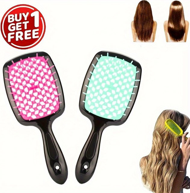 2 Stück Haarbürste, antistatisch, Unisex - Bild 1
