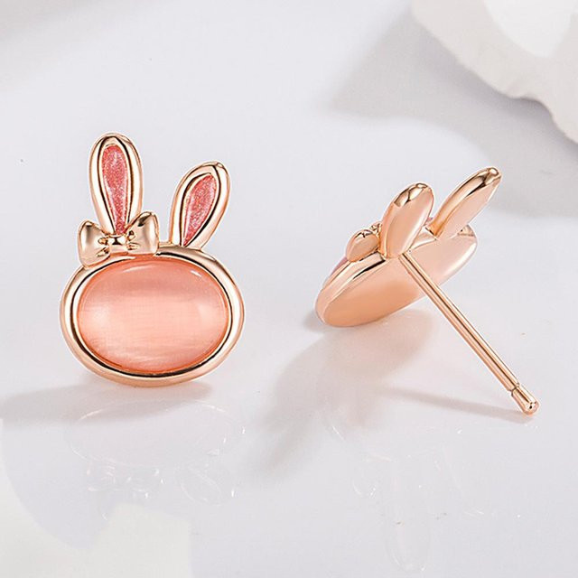 Lucky Star Jewelry Ohrringe, Kaninchen, Roségold, Messing, Damen, Zirkonia - Bild 1