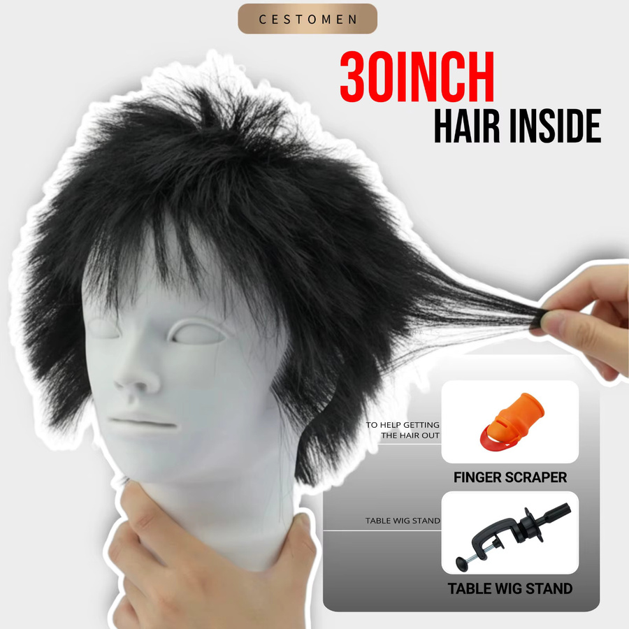 Echthaar Mannequin Kopf mit Ständer für Friseur Ausbildung - Bild 2