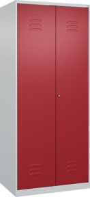 C+P PSA Doppel-Spind Classic PLUS mit 2 Abteilen, Farbe: Lichtgrau und Rubinrot, B/T/H: 80 x 50 x 185 cm - Bild 1