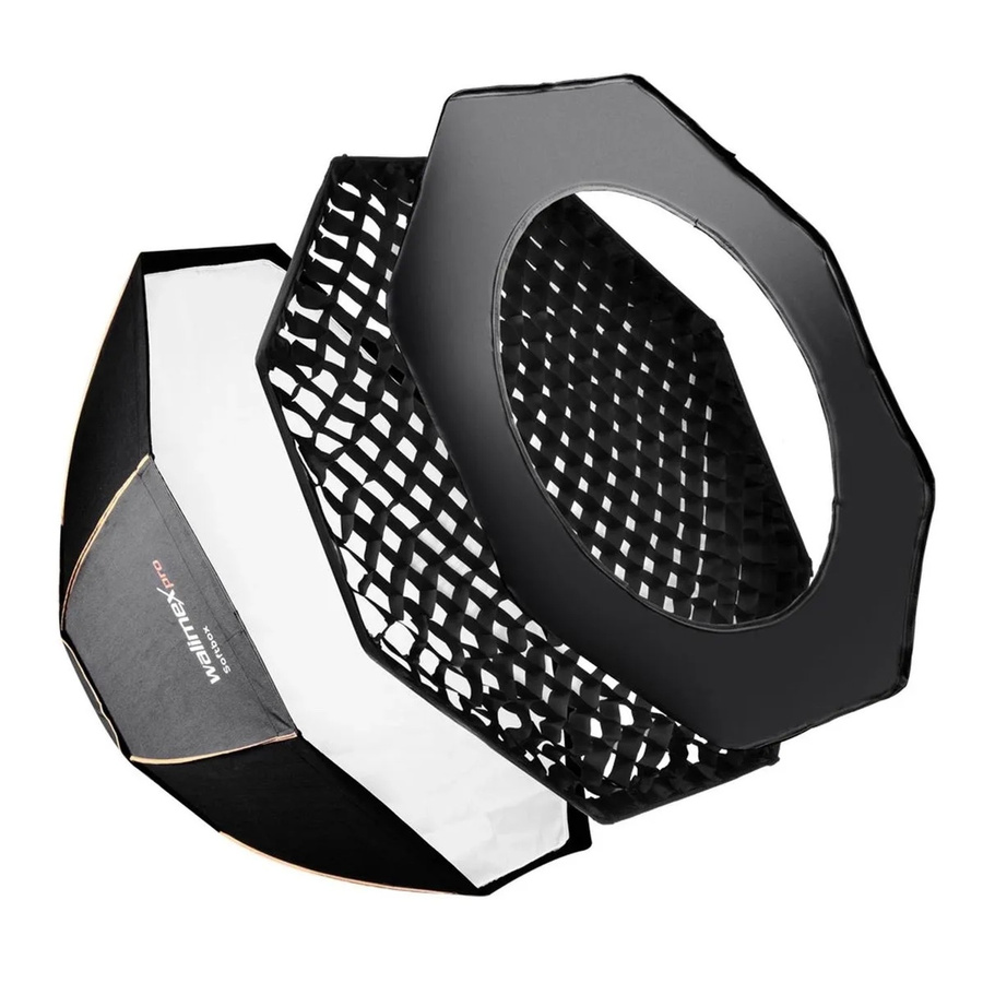 Walimex Pro Octagon Softbox Plus Orange Line mit Adapter für Aurora und Bowens, Farbe: Orange/Silver/Black, B/T/H: 90 x 120 x 120 cm - Bild 2