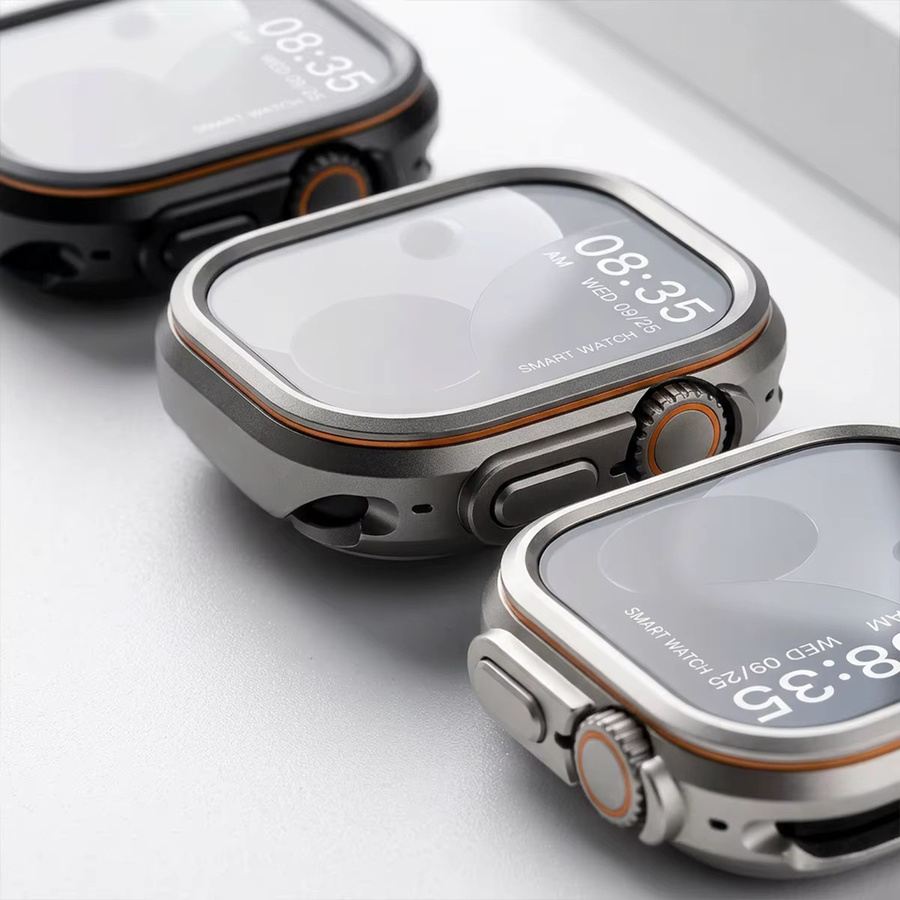CHIICSMART Metall-Bumper-Schutzhülle für Apple Watch Ultra 49mm, Farbe: Schwarz - Bild 2