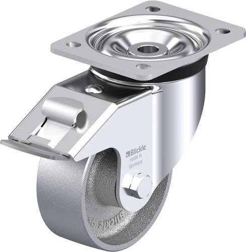 Blickle Lenkrolle LK-G 127G-FI mit Feststeller in Silber, Rad-Durchmesser: 125 mm, Tragfähigkeit: 600 kg - Bild 1