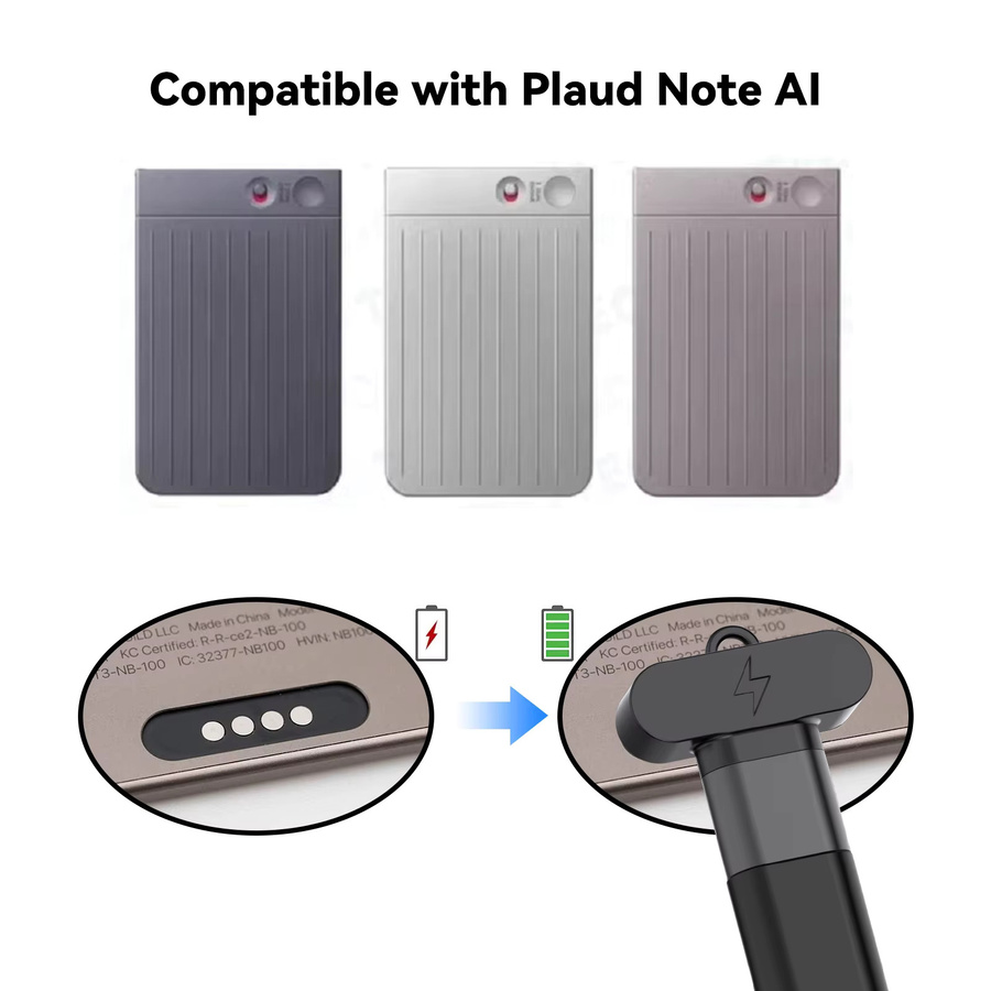 APWIKOGER USB-C-Adapter 4-Pin Schnellladekabel-Konverter für PLAUD NOTE AI und PLAUD NOTE PRO AI Diktiergerät in Schwarz - Bild 5