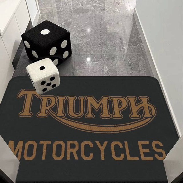 T-Triumph Motorrad Logo Fußmatte, schwarz, B/T: 120 x 40 cm - Bild 1