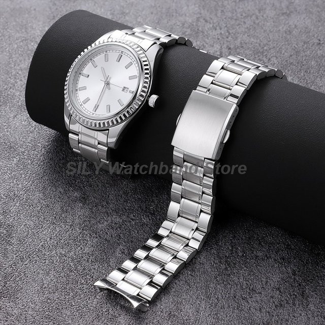 asukaband Uhrenarmband Edelstahl, Silber, Unisex, 20/22mm - Bild 1