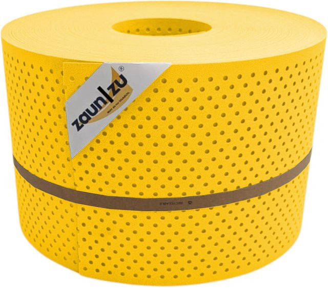 zaun zu Sichtschutzstreifen PP Premium gelocht semi-transparent Gelb 50m - Bild 1