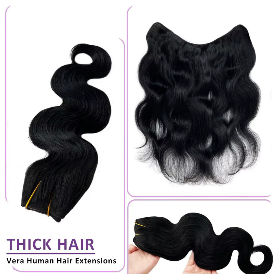 Happy Monday Clip-In Haarverlängerungen Body Wave, 100g, Echthaar - Bild 4