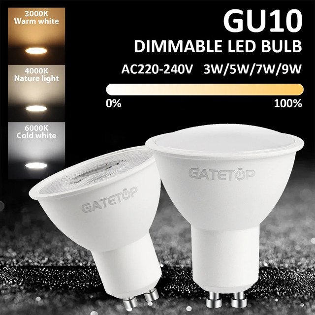 Energy Spot GU10 LED-Glühbirne dimmbar, 50 W, Weiß, Tageslicht 4000 K bis 6000 K - Bild 1
