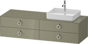Duravit Waschtischunterschrank White Tulip in Weiß Hochglanz, Breite: 160 cm, Tiefe: 55 cm, Höhe: 55 cm - Bild 1