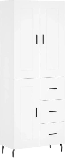 vidaXL Highboard Weiß aus Holzwerkstoff und Metall, B/T/H: 69,5 x 34 x 180 cm - Bild 1