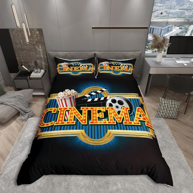 Homewish Bettwäsche-Set Kino-Thema Vintage-Retro mit Reißverschluss, Multicolor, B/H: 100 x 135 cm - Bild 1
