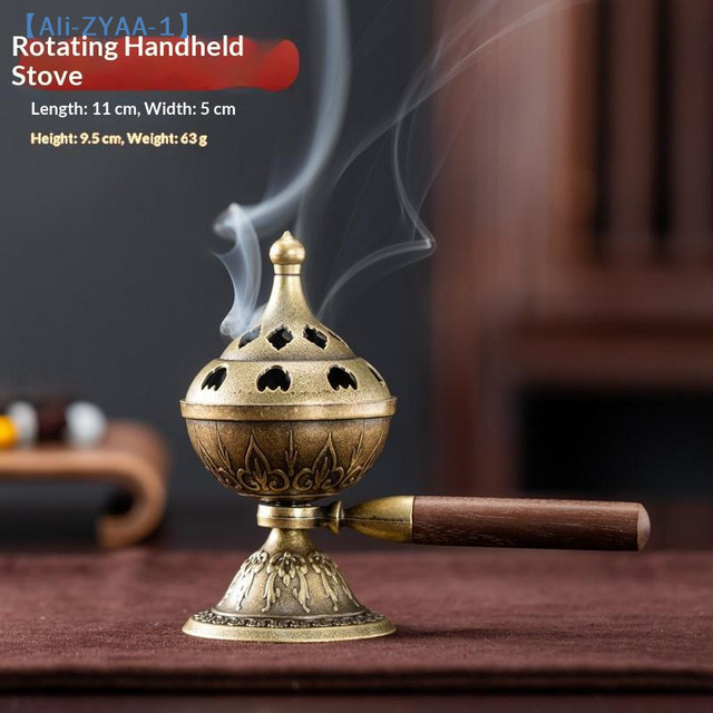 JETTING Drehbarer Hand-Räucherofen aus Metall in Gold, Orientalischer Räuchertopf für langanhaltenden Duft - Bild 1