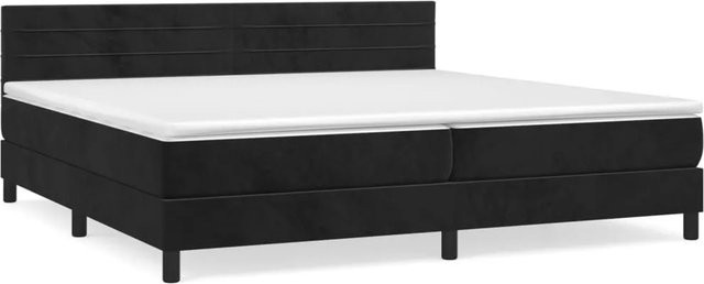 vidaXL Boxspringbett mit Matratze Schwarz Samt B/T/H: 200 x 200 x 203 cm - Bild 1