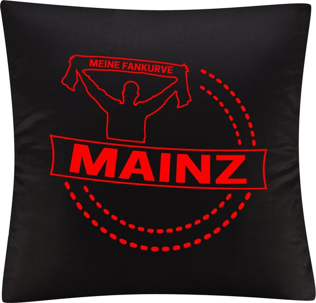 Kissenbezug multifanshop Mainz Meine Fankurve in Rot, Breite: 40 cm, Höhe: 40 cm - Bild 1