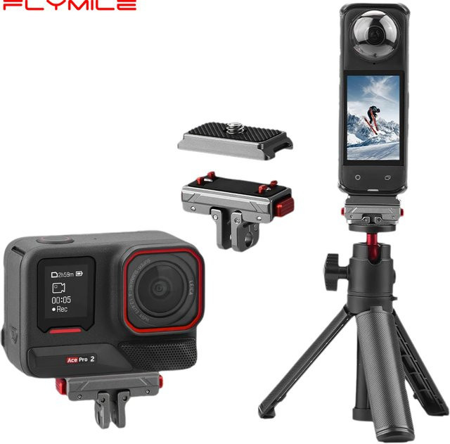 Flymile Magnetische Adapterhalterung für Insta360 X5 und Ace Pro 2 Kamera Zubehör Erweiterungshalterung mit Schnellwechsel-Montageplatte - Bild 1