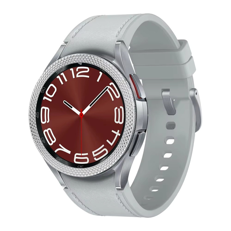 SARENGAWA Schutzring für Samsung Galaxy Watch, Edelstahl, Rautenmuster - Bild 2