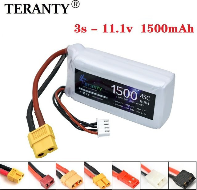 WLtoys 3S LiPo-Akku 11,1 V 1500 mAh mit T/XT60/JST-Stecker für RC-Autos, Hubschrauber und Flugzeuge - Bild 1