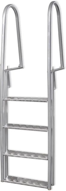vidaXL 4-stufige Poolleiter aus Aluminium in Silber, Höhe: 167 cm - Bild 1
