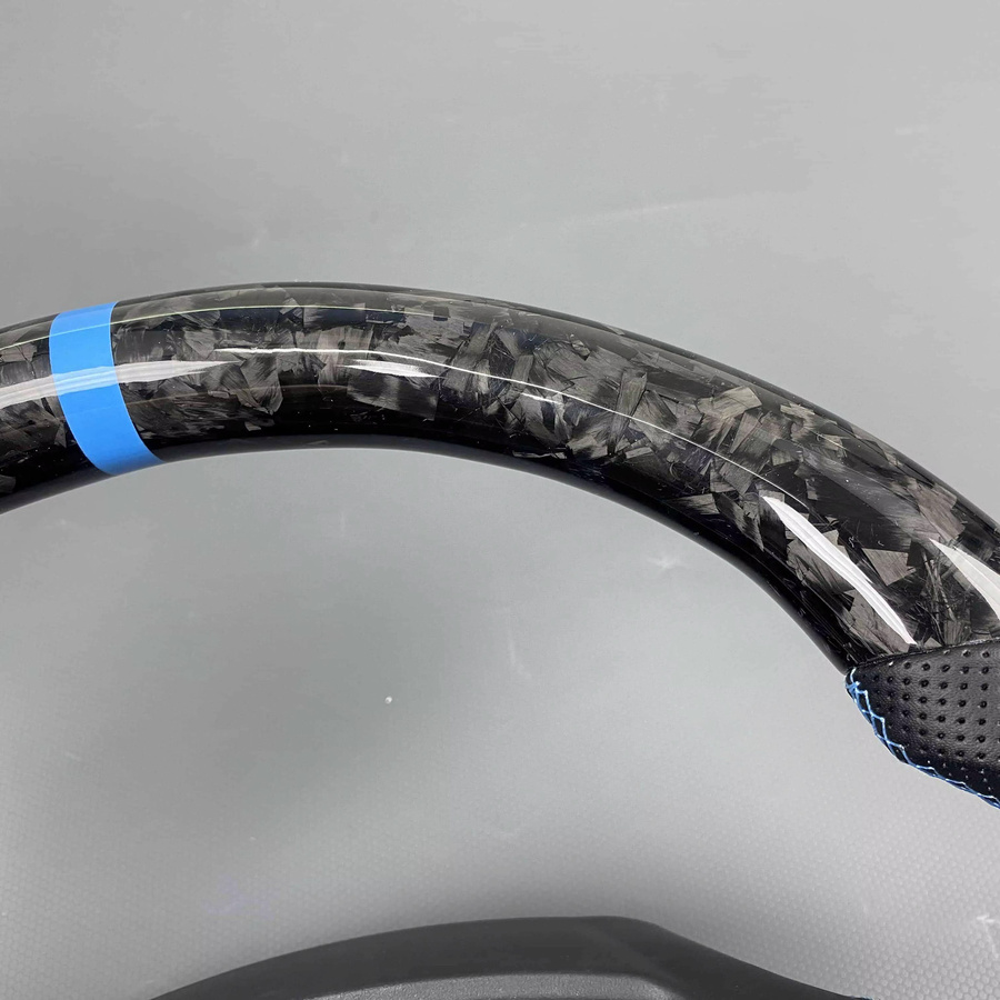 AMBW Geschmiedetes Kohlefaser-Lenkrad mit blauem Element für Ford MK3 ST RS - Bild 3