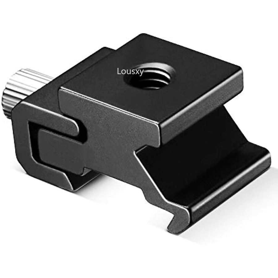 Wrumava 2er-Set Kamera Metall Kaltschuh Blitzständer Adapter mit 1/4"-20 Stativschraubengewinde für Nikon und Canon Speedlite, Schwarz - Bild 2