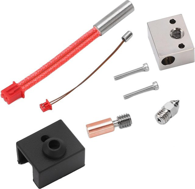 3D-Drucker Hotend-Kit Bimetall-Heizblock mit Halsrohr und Düse für Ender 3 S1, 24V 40W, bis 300 Grad Celsius, Multicolor - Bild 1