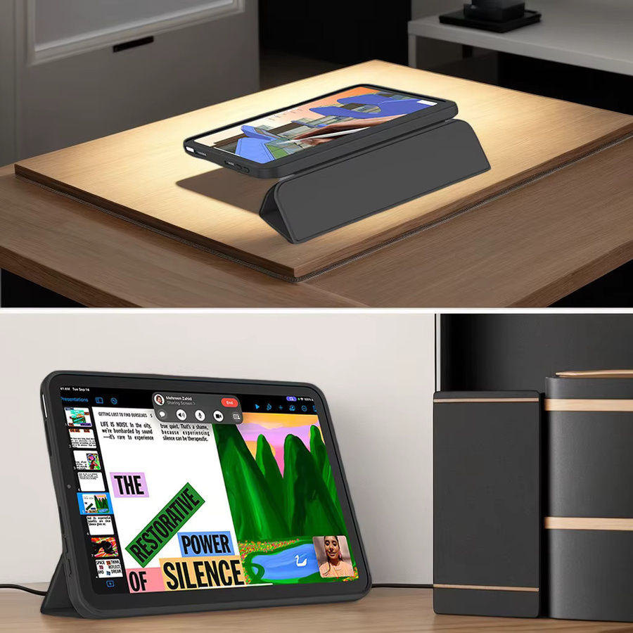 Zair Magnetische Smart Cover Hülle für iPad Mini 7 (2024) A17 Pro und iPad Mini 6 (2021) 8,3 Zoll mit weicher Silikon-Rückschale in Grau oder Schwarz - Bild 4
