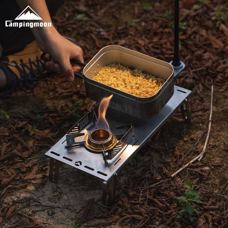 CAMPINGMOON AS-1/AS-ST Tragbarer Alkoholkocher aus Messing in Gold für Outdoor und Picknick - Bild 2