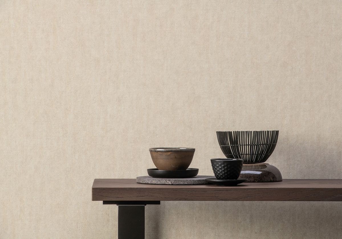 Omexco Tapete HPT3 Denim HPT307 in Beige mit modernem Abstract-Design aus Vlies - Bild 1