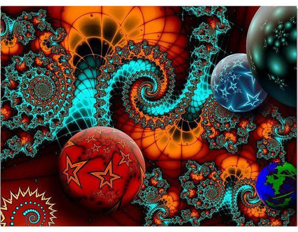 FIYO Diamond Painting Set Abstrakt Mehrfarbig B: 30 cm, H: 20 cm - Bild 1