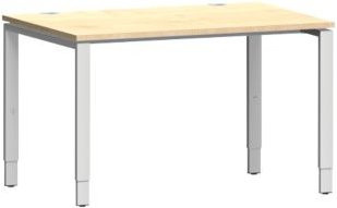 Schäfer Shop Genius Schreibtisch Modena Flex, höhenverstellbar, Rechteck, Ahorn/Weißaluminium, B: 120 cm, T: 80 cm, H: 65-85 cm - Bild 1
