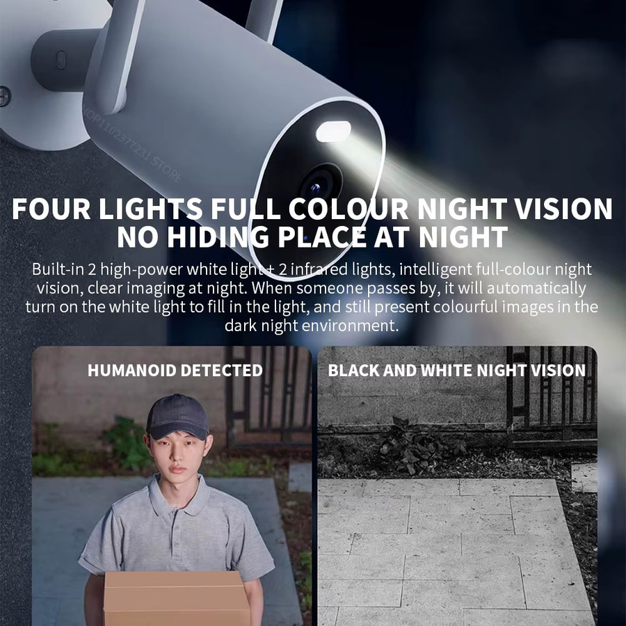 Xiaomi Mijia AW300 Außenkamera in Weiß mit 2K Auflösung, IP66 Wetterfestigkeit, FullColor Nachtsicht und WiFi Videoüberwachung via MiHome App - Bild 6