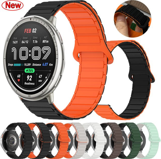 Amazfit Uhrenarmband Silikon, Magnetband, Schwarz, 20 mm/22 mm - Bild 1