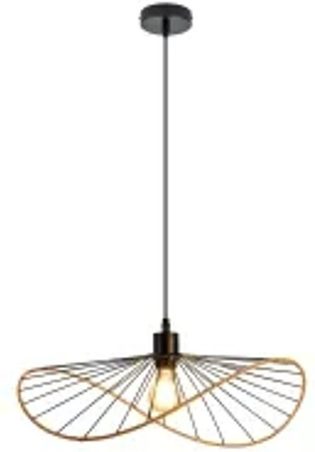NETTLIFE Boho Pendelleuchte Schwarz aus Metall im Vintage-Design mit E27 Fassung, Durchmesser: 50 cm - Bild 1
