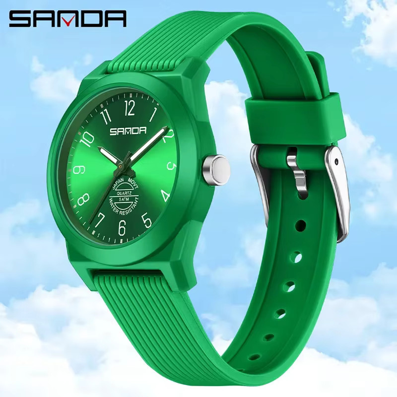 SANDA Armbanduhr Quarz, Kunststoff, Silikon, Grün, Kinder - Bild 1
