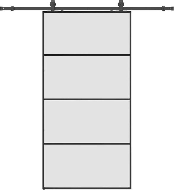vidaXL Schiebetür aus ESG-Glas in Schwarz mit Beschlag, Breite: 102,5 cm, Höhe: 205 cm - Bild 1