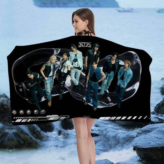 Dalangpa Kpop S-StrayS K-Kids Mikrofaser Strandtuch, schnelltrocknend und saugfähig, B: 30 cm, H: 60 cm - Bild 1