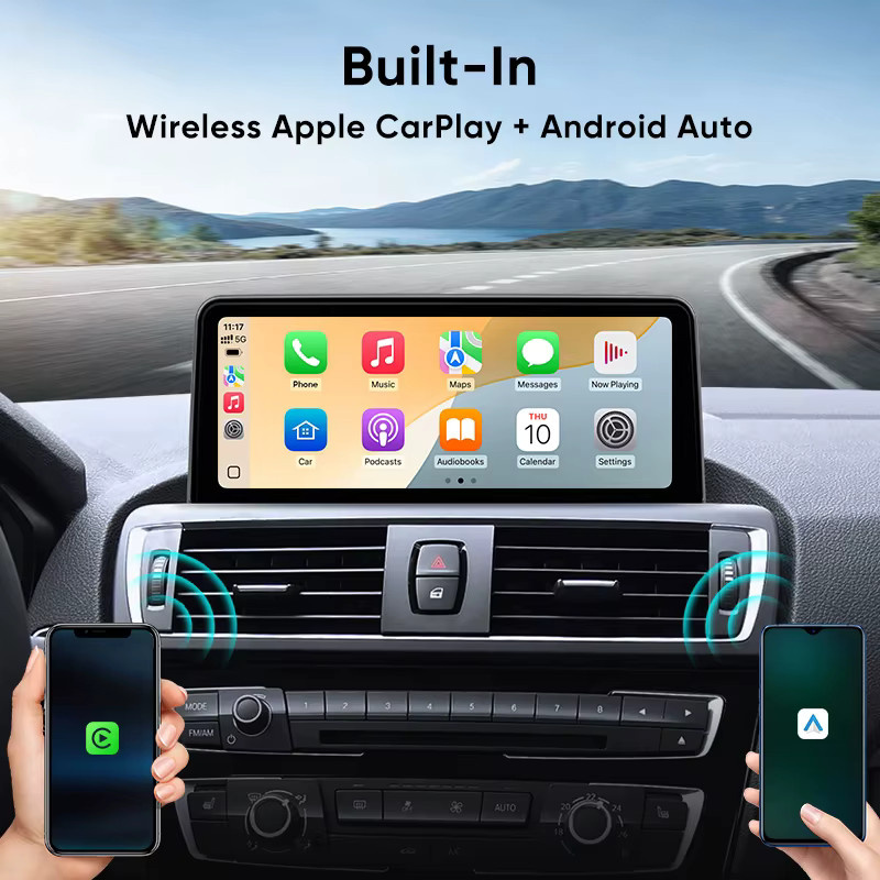 Ainavi Autoradio für BMW 1 2 3 4 Serie (F20 F21 F22 F30 F31 F33 F34 F36) mit NBT, Drahtloses CarPlay und Android Auto, Schwarz - Bild 3