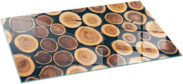 Tulup Funkenschutzplatte aus Glas für Kamin und Öfen, Farbe Braun, B: 140 cm, T: 70 cm - Bild 1