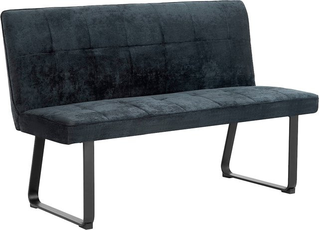 byLIVING Bank TALEA mit dunkelgrauem Bezug und schwarzem Metallgestell, Breite: 140 cm - Bild 1