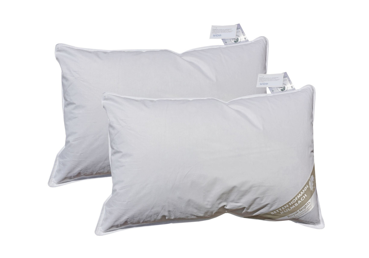 2er Set Hofmann Pusta Kopfkissen mit 30% Daunenfüllung in Weiß, B/H: 40 x 60 cm - Bild 1