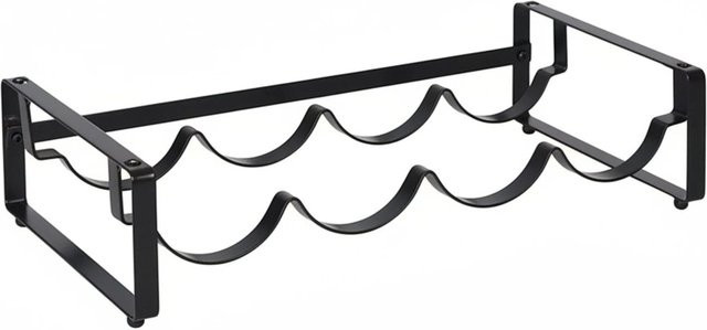 Relaxdays Weinregal aus Metall in Schwarz, stapelbar und freistehend, B/T/H: 40 x 20 x 9,5 cm - Bild 1