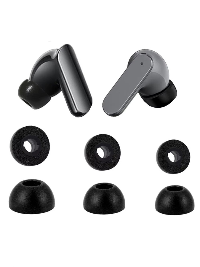 Memory-Schaum-Ohrstöpsel für Realme Air Buds 7 7Pro 8 8Pro In-Ear Kopfhörerzubehör in Schwarz (S/M/L) - Bild 4