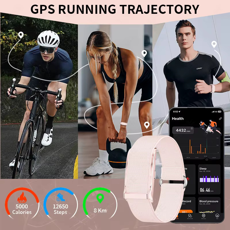 LIGE Smartwatch Sport-Armband in Pink mit Blutsauerstoff- und Blutdruckmessung ohne Bildschirm - Bild 4